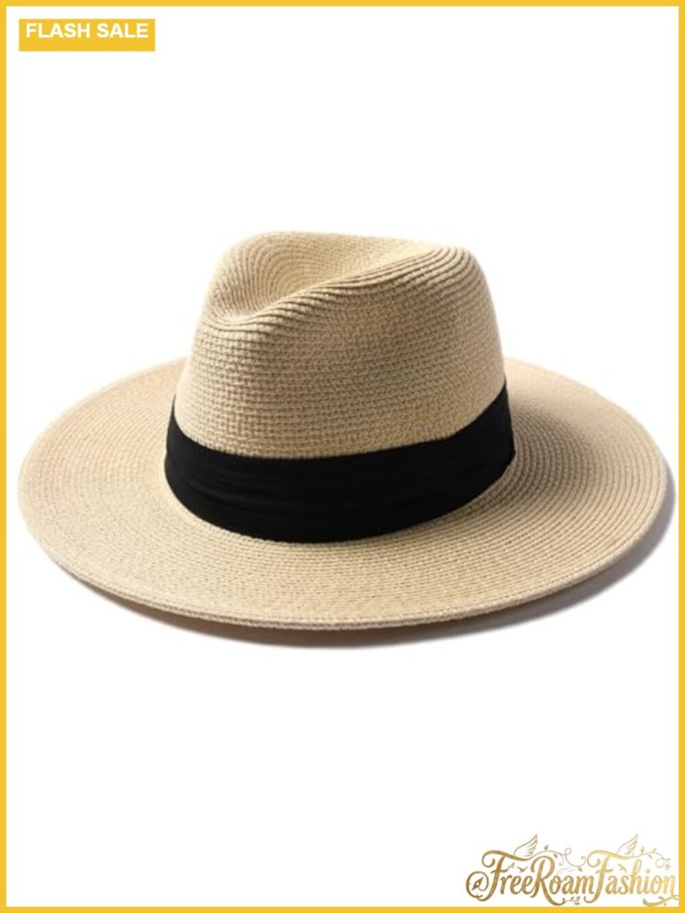 UPF Sun Hat Wide Brim Straw Fedora Panama Beach Foldable